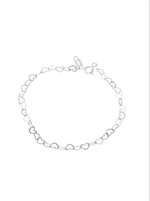 Pulsera de Corazones de Plata ley 925 - Plateado - Ver 1