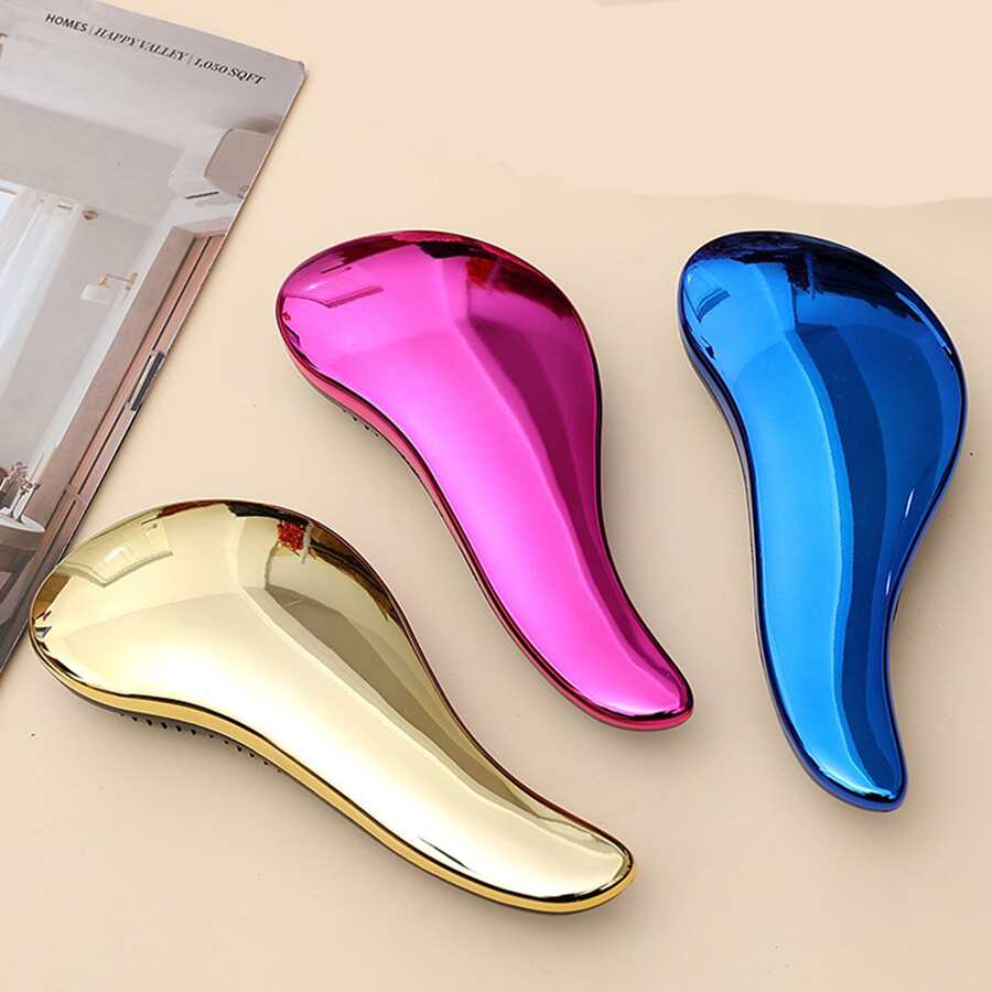 2pcs Air Cushion Massage Comb For Straight And Curly Hair, Large Size, Portable - Hot Pink - View 1