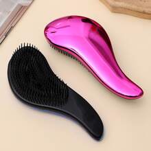 2入組氣墊按摩梳適用於直筒和捲髮,大尺寸,便攜 - 玫紅色 - 查看 2