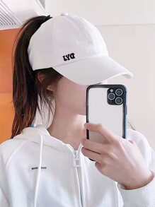 女士馬尾棒球帽帶防曬和網紗通風適合夏天運動 - 白色 - 查看 1