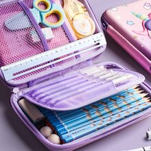 1入組大容量乙烯-乙酸乙烯共聚物防水筆袋 - 粉色 - 查看 5