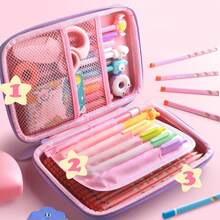 1入組大容量乙烯-乙酸乙烯共聚物防水筆袋 - 粉色 - 查看 4