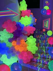 100 quả bóng bay phát sáng trong bóng tối nhiều màu sắc dùng để trang trí tiệc neon và phát sáng cho tiệc, Giáng sinh - Nhiều màu - Xem 6
