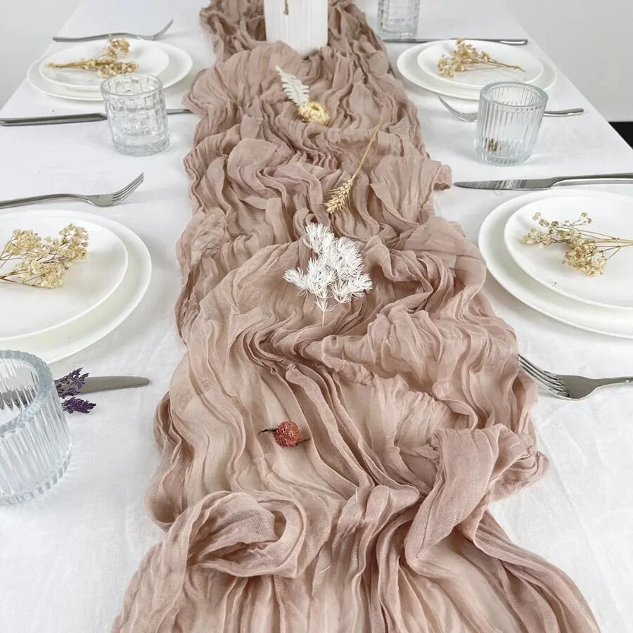 1 tấm vải thưa trải bàn, tấm vải dài lãng mạn theo phong cách Boho cho tiệc cưới, tiệc cô dâu, tiệc mừng em bé, tiệc sinh nhật, lễ tạ ơn, trang trí tủ quần áo phòng ăn, trang trí ngày của mẹ, trang trí nhà cửa, trang trí bối cảnh - Màu be - Xem 1