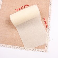 1pc Natural-looking Burlap Ribbon Roll For DIY Gifts Wrapping Bouquets Decorating,Wedding Party Decor - Beige - View 2