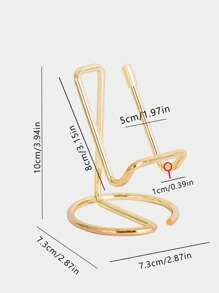 1pc Rose Gold Mobile Phone Holder - Gold - View 4