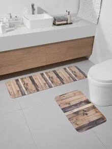 1 Miếng Bằng gỗ In Thảm nhà tắm - Màu Khaki - Xem 4