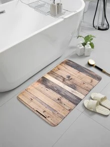 1 Miếng Bằng gỗ In Thảm nhà tắm - Màu Khaki - Xem 2