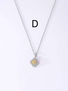 1 Miếng Đơn giản & Đúng mốt Khối Zirconia  Dây chuyền - Bạc - Xem 6