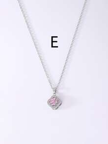 1 Miếng Đơn giản & Đúng mốt Khối Zirconia  Dây chuyền - Bạc - Xem 7