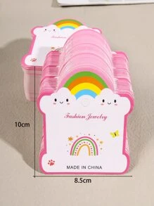 50pcs Cute Rainbow Design Hair Clip Cards - Multicolor - View 3