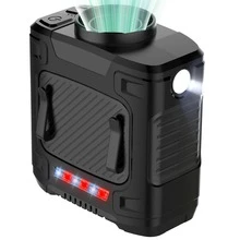 Mini Portable Waist Fan, Clip on Belt Fan with Tactical Flashlight and SOS Signal, Rechargeable Personal Shirt Fan Clip for Camping, Hiking, Outdoor Working