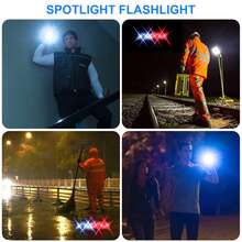 Mini Portable Waist Fan, Clip on Belt Fan with Tactical Flashlight and SOS Signal, Rechargeable Personal Shirt Fan Clip for Camping, Hiking, Outdoor Working