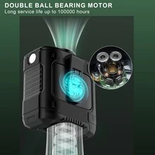 Mini Portable Waist Fan, Clip on Belt Fan with Tactical Flashlight and SOS Signal, Rechargeable Personal Shirt Fan Clip for Camping, Hiking, Outdoor Working