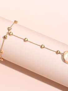 1 Miếng Đơn giản Mặt dây chuyền trái tim Nối kết Chuỗi Ngón tay Nhẫn - Vàng - Xem 3