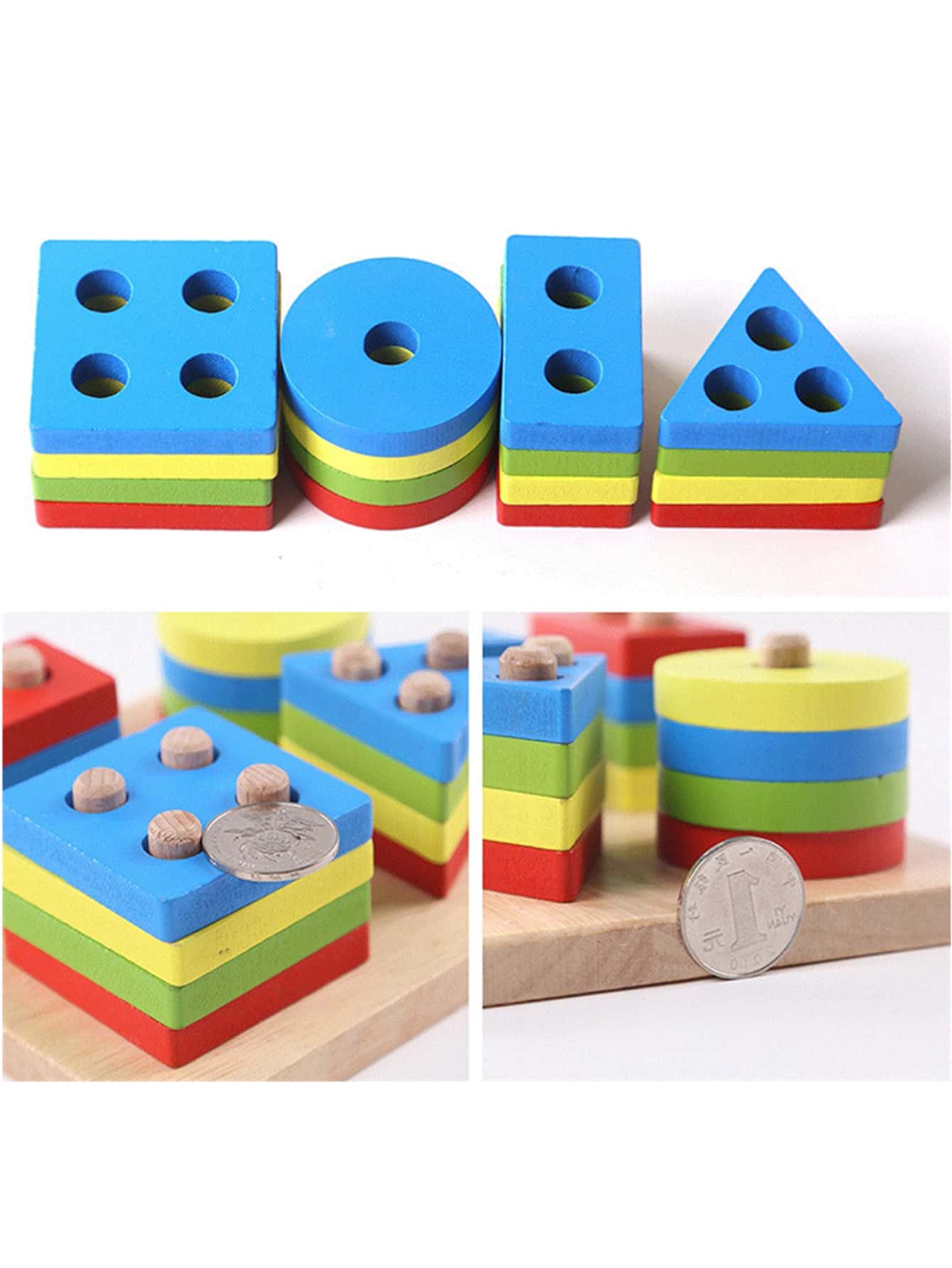 لغز هندسي خشبي للديكور الكريسماسي، لعبة تطابق للمع...