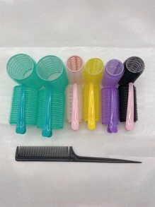 23 cái/bộ Nhựa Máy lăn tóc , 4pcs 4CM , 8pcs 2.5cm , 10 cái 7.5cm Kẹp tóc , 1 Miếng Lược , Cơ bản Máy cuốn tóc Bộ Đối với Linh hoạt Hằng ngày Thiết kế Kiểu tóc - Nhiều màu - Xem 4