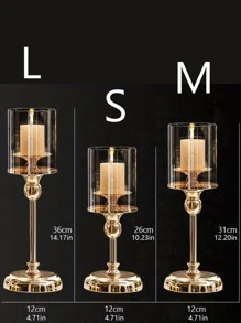 1 Miếng Phong cách châu Âu Kim loại Ly Chân nến Đồ trang trí , Lý tưởng Đối với Lãng mạn Ánh nến Bữa tối Các bữa tiệc , Nhà  Trang trí - Vàng - Xem 2