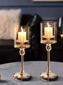 1 Miếng Phong cách châu Âu Kim loại Ly Chân nến Đồ trang trí , Lý tưởng Đối với Lãng mạn Ánh nến Bữa tối Các bữa tiệc , Nhà  Trang trí - Vàng - Xem 3