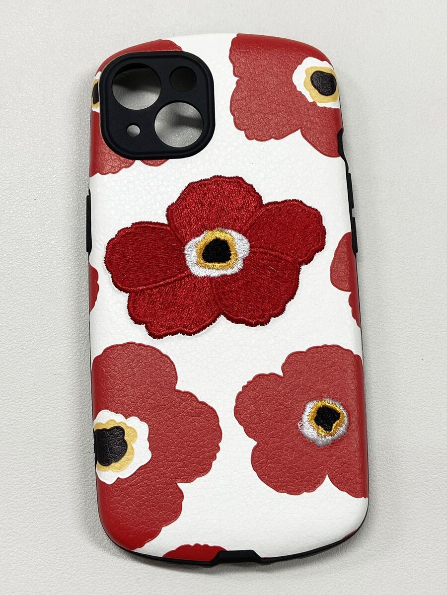 刺繡花朵圖案手機殼兼容蘋果 Iphone 14/12 Pro/new 13 Pro Max/矽膠 11 - 紅色 - 查看 1