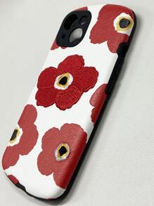 刺繡花朵圖案手機殼兼容蘋果 Iphone 14/12 Pro/new 13 Pro Max/矽膠 11 - 紅色 - 查看 2