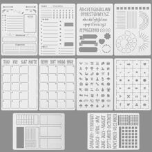 10入組日記模板，垃圾日記筆記本日記剪貼簿DIY繪圖模板日記模板規劃師模板 - 白色 - 查看 1