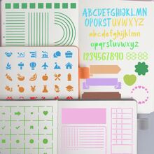 10入組日記模板，垃圾日記筆記本日記剪貼簿DIY繪圖模板日記模板規劃師模板 - 白色 - 查看 6