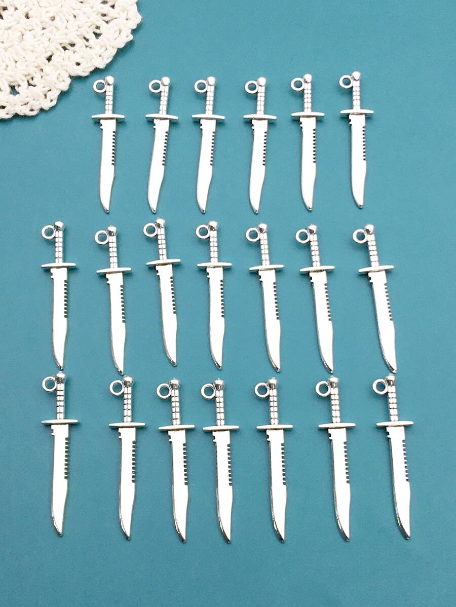 20 cái Màu Bạc Cổ Hợp kim Công cụ Cờ-lê cây búa Cái vặn vít Ruy băng Cái thước DIY Mặt dây chuyền Đối với Vòng tay Đồ trang sức - Bạc - Xem 1