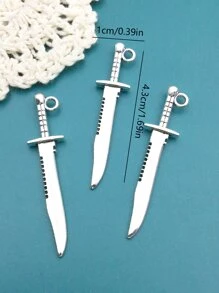 20 cái Màu Bạc Cổ Hợp kim Công cụ Cờ-lê cây búa Cái vặn vít Ruy băng Cái thước DIY Mặt dây chuyền Đối với Vòng tay Đồ trang sức - Bạc - Xem 4
