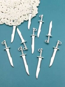 20 cái Màu Bạc Cổ Hợp kim Công cụ Cờ-lê cây búa Cái vặn vít Ruy băng Cái thước DIY Mặt dây chuyền Đối với Vòng tay Đồ trang sức - Bạc - Xem 2
