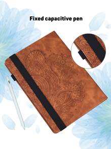 GLANDOTU Vỏ máy tính bảng Tương thích với Samsung iPad Viên thuốc chất liệu da PU Folio Gấp lại Nhiều khía cạnh Đứng Ví Flip Loại vỏ Với Card Slot Bút Kẹp , Con công Hoa Nâu - màu nâu - Xem 4
