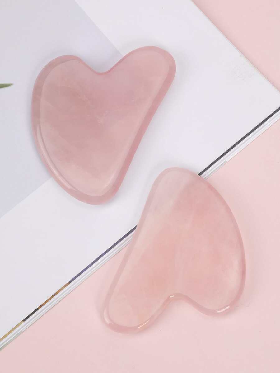 1 pieza lindo mini ojo cuarzo rosa piedra guasha Cuarzo Rosa Gua Sha Herramienta Asiática Belleza Secreto Facial Herramienta Alivia las Tensiones y Reduce la Hinchazón Belleza Cuidado de la Piel