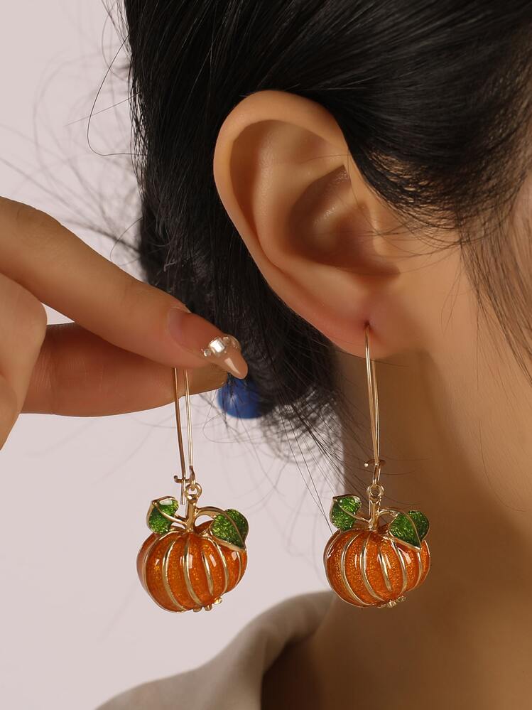 Orecchini a lobo zucca halloween creati a mano - Gioielli - Orecchi... | su MissHobby