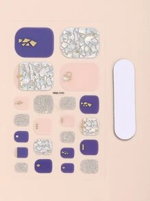 Beauty Sticker Rực rỡ Của bạn Móng chân Với 3D đá Hiệu ứng Kết cấu Hình dán nghệ thuật móng tay ( 1 Trang tính Với 1 Giũa móng tay ) - Nhiều màu - Xem 4