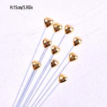 5 cái/bộ Tim & Hình ngôi sao 3D Làm bánh Đồ trang trí Đối với Bánh Và Sa mạc Đồ trang trí - Vàng - Xem 4