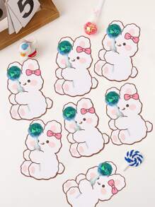 10pcs Bunny-shaped Lollipop Decoration Card - Multicolor - View 1