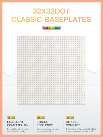 1 套纯色积木玩具，适用于儿童房间装饰