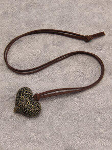 1pc Hollow Out Flower & Leaf & Heart Shape Pendant Necklace For Women, Vintage Long Chain Valentines,Mom,Mother,Mother's Day,Gift