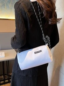 女士斜挎包,圓形圓筒造型,休閒,多用途單肩包,時尚 - 白色 - 查看 1