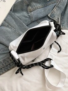 女士斜挎包,圓形圓筒造型,休閒,多用途單肩包,時尚 - 白色 - 查看 4