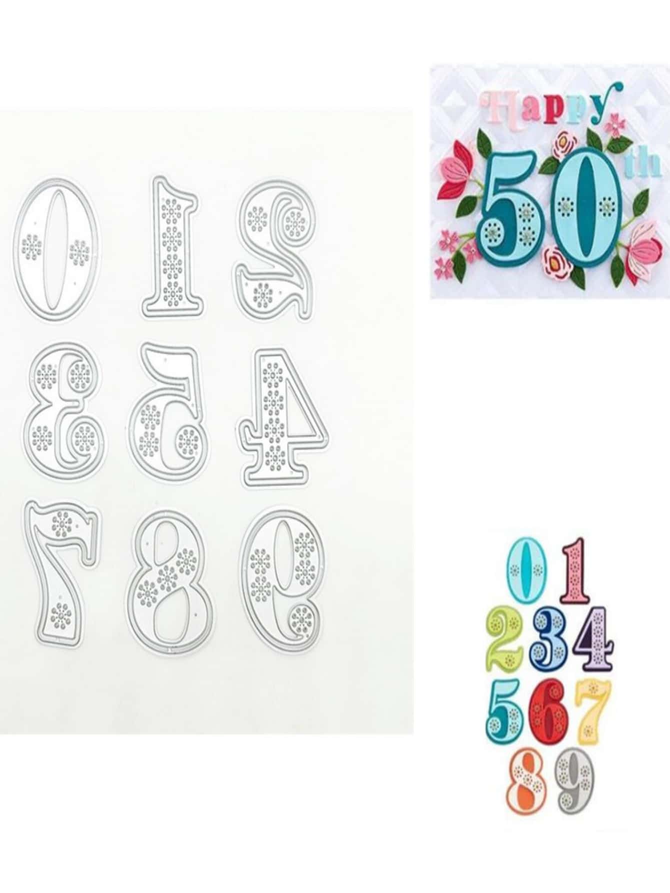 9入組/套數字刀模具DIY剪貼簿金屬切削壓花模板