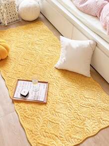 1 件毛绒刺绣地垫，客厅/卧室，防尘防刮，装饰地毯，简约时尚风格，适合所有季节 - 黃色 - 查看 3