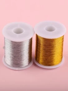 卷 100m 金色和銀色線，用於珠寶製作，DIY 串珠項鍊手鍊 - 彩色 - 查看 3