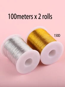 卷 100m 金色和銀色線，用於珠寶製作，DIY 串珠項鍊手鍊 - 彩色 - 查看 1