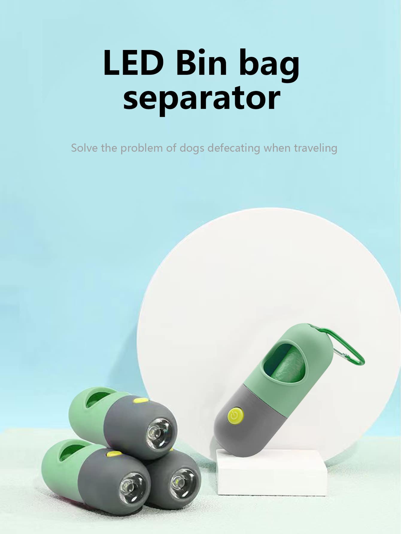 portátil creativo de mascota LED desperdiciar - Verde - Ver 1