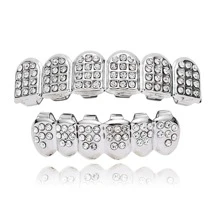 Moda deslumbrante hip hop dientes grillz - Plateado - Ver 1
