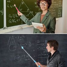 Telescopic Teachers Pointer, Extendable Hand Pointer Finger Pointer Stick, Mini Retractable Classroom Pointer for Elementary School Kindergarten Teacher, Classroom Supplies - Pink - View 2