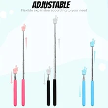 Telescopic Teachers Pointer, Extendable Hand Pointer Finger Pointer Stick, Mini Retractable Classroom Pointer for Elementary School Kindergarten Teacher, Classroom Supplies - Pink - View 5