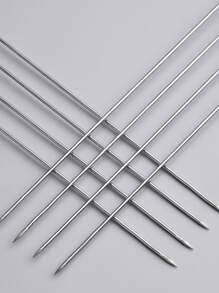 10入組不鏽鋼燒烤串燒棒（木柄），適合烤肉，廚房，露營等使用 - 彩色 - 查看 3