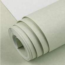 白色&綠色簡單時尚素色無紡布牆紙,可定制長度,防水,客廳,臥室,背景牆